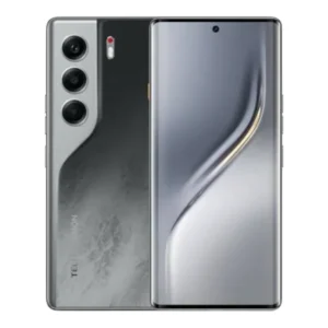 Tecno Camon 40 Pro 5G smartphone in glacier black, front and back view