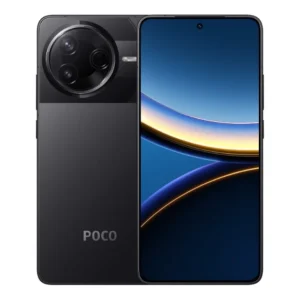 Xiaomi Poco F7 Pro smartphone in black, front and back view