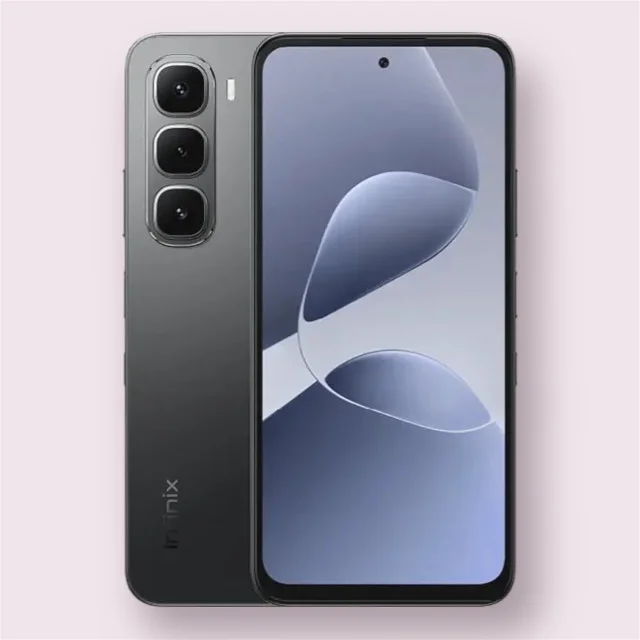 Infinix Hot 60i smartphone in black, front and back view