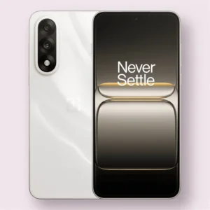 OnePlus Nord 5 smartphone in white, front and back view