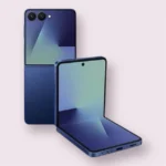 Samsung Galaxy Z Flip7 Samsung Galaxy Z Flip7 smartphone in blue, front and back view