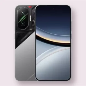 Xiaomi Poco F7 smartphone in black, front and back view