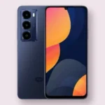 itel City 100 Itel City 100 smartphone in navy blue, front and back view