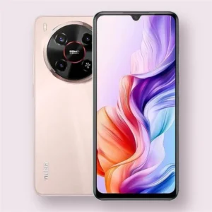 Nubia V70 max smartphone in pink, front and back view