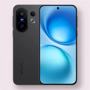 Vivo x200 fe smartphone in black, front and back view