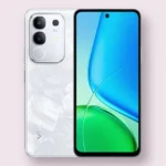 Vivo Y29 smartphone in elegant white, front and back view