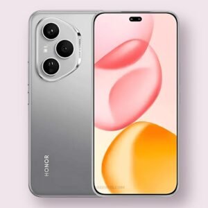 Honor 400 Pro smartphone in lunar grey, front and back view