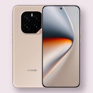 Honor GT Pro smartphone in gold, front and back view