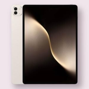 Honor MagicPad 3 tablet in gold, front and back view