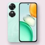 Honor Play 10C smartphone in green, front and back view