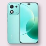 Honor X70i Honor X70i smartphone in mint green, front and back view