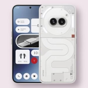 Nothing Phone (2a) smartphone in white, front and back view