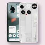 Nothing Phone (3) smartphone in white, front and back view