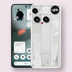 Nothing Phone (3) smartphone in white, front and back view