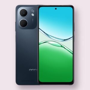 Oppo A5x 4G smartphone in black, front and back view
