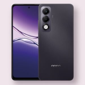 Oppo K13x 5G smartphone in midnight violet, front and back view