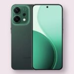 Oppo Reno14 Oppo Reno14 smartphone in tranquil green, front and back view