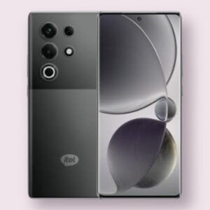 Itel S25 Ultra smartphone in bromo black, front and back view