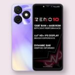 itel Zeno 10 Itel Zeno 10 smartphone in opal purple, front and back view